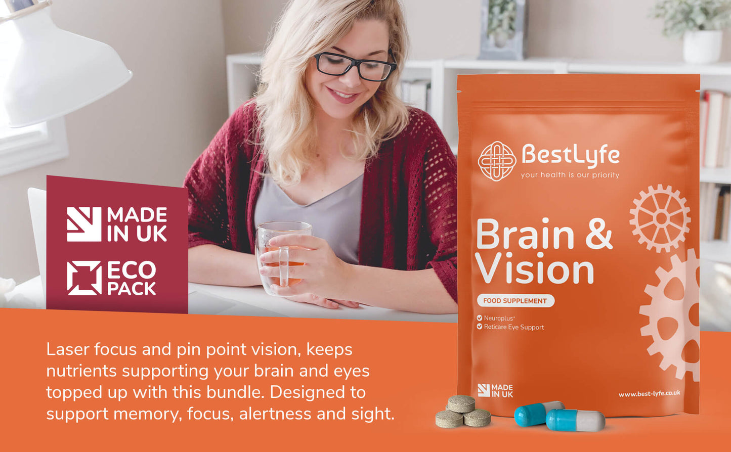 Product graphic of Brain & Vision explaining the benefits
